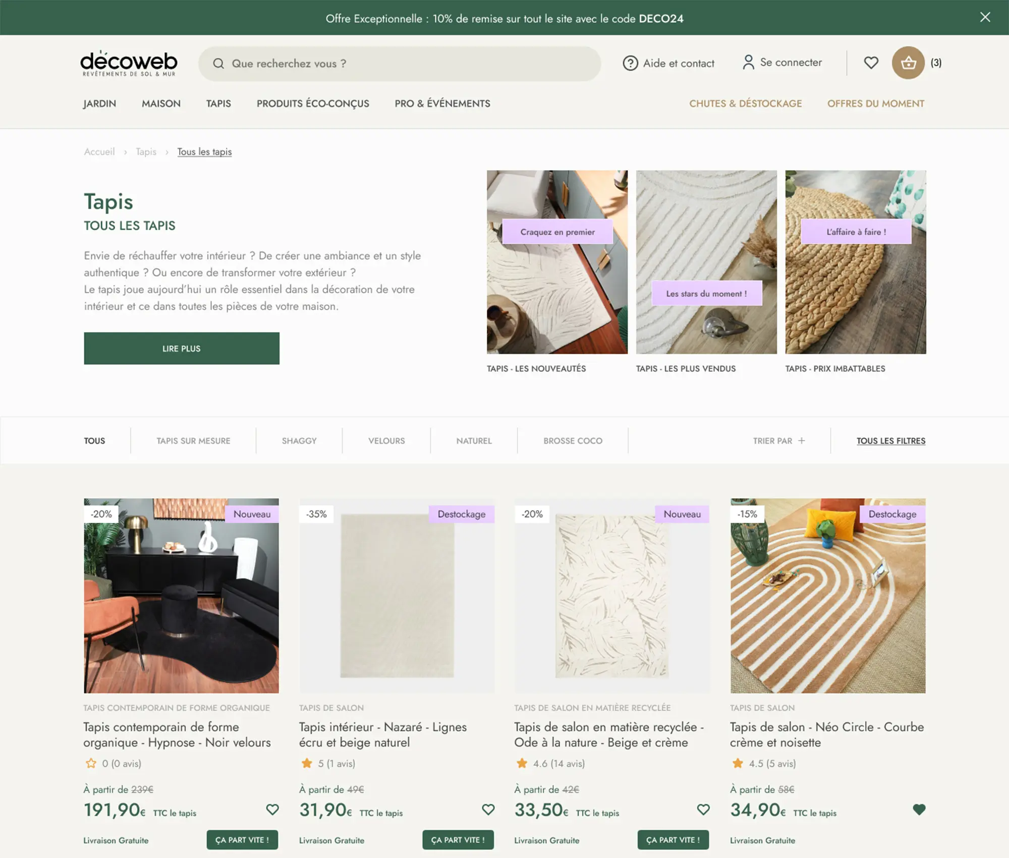 Page Listing Produit